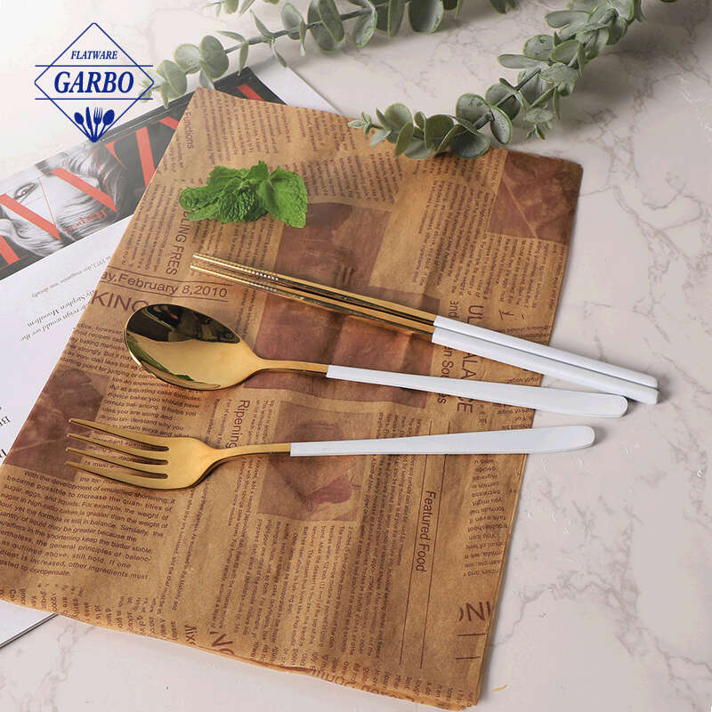 304 sendok garpu dan sumpit stainless steel set sendok garpu warna perak untuk dapur yang digunakan
