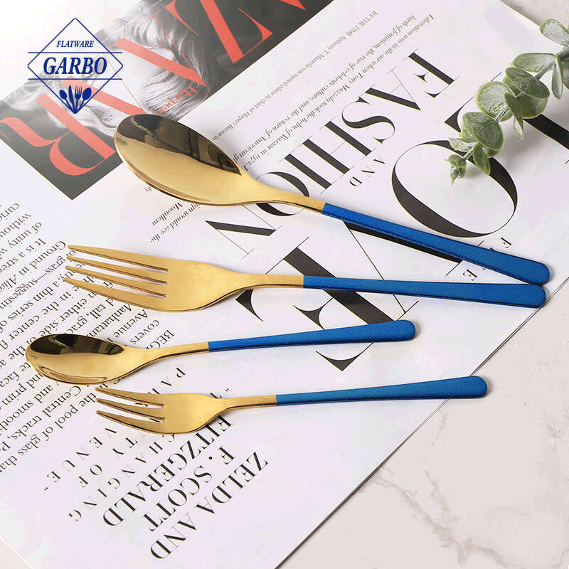 China Manufacturer Gorgeous Kitchenware Golden Color Flatware Set 