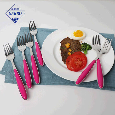 High Quality Stainless Steel Cutlery Sets With Red Plastic Handle