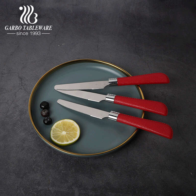 أساسيات سكاكين العشاء المصنوعة من الفولاذ المقاوم للصدأ بمقبض بلاستيك ABS