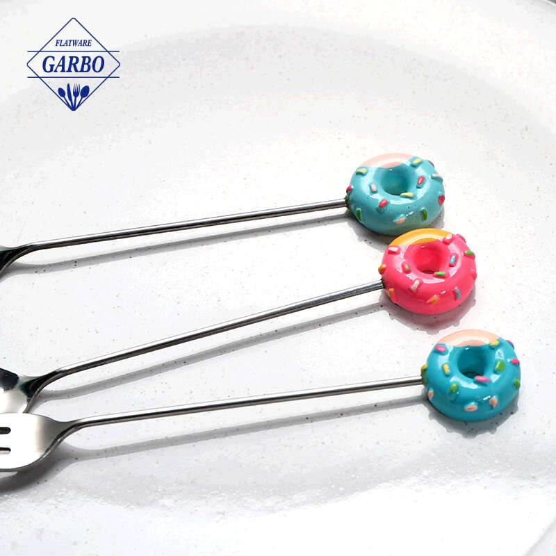 children use stainless steel cutlery set with fruit decoration flatware