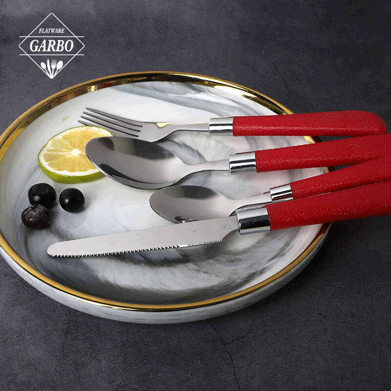 4 pieces set stainless steel dinner flatware set include fork knife spoon&tea spoon