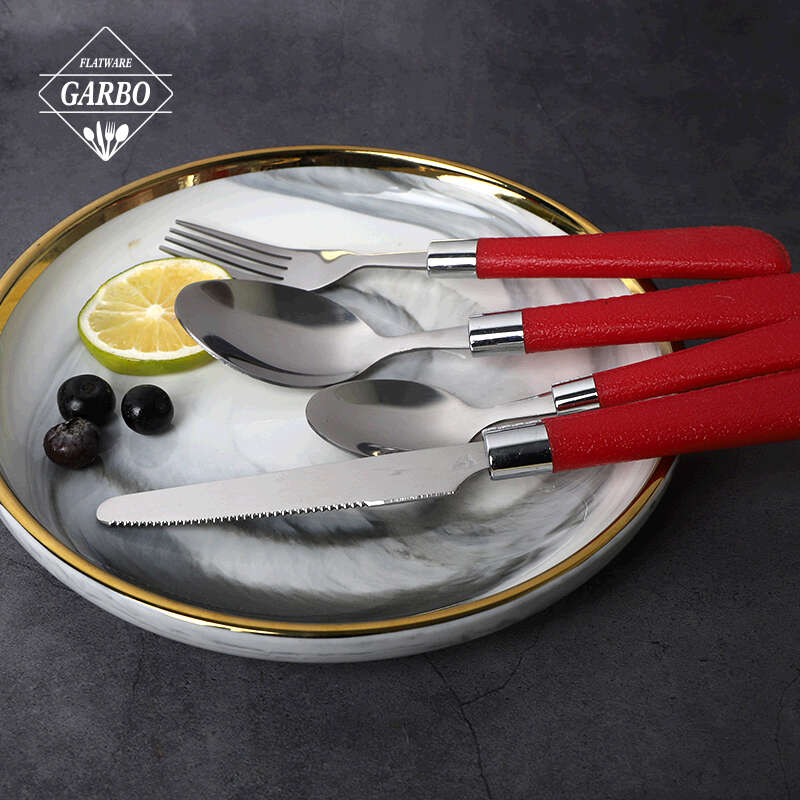 Set sendok garpu makan malam stainless steel set 4 buah termasuk sendok pisau garpu & sendok teh