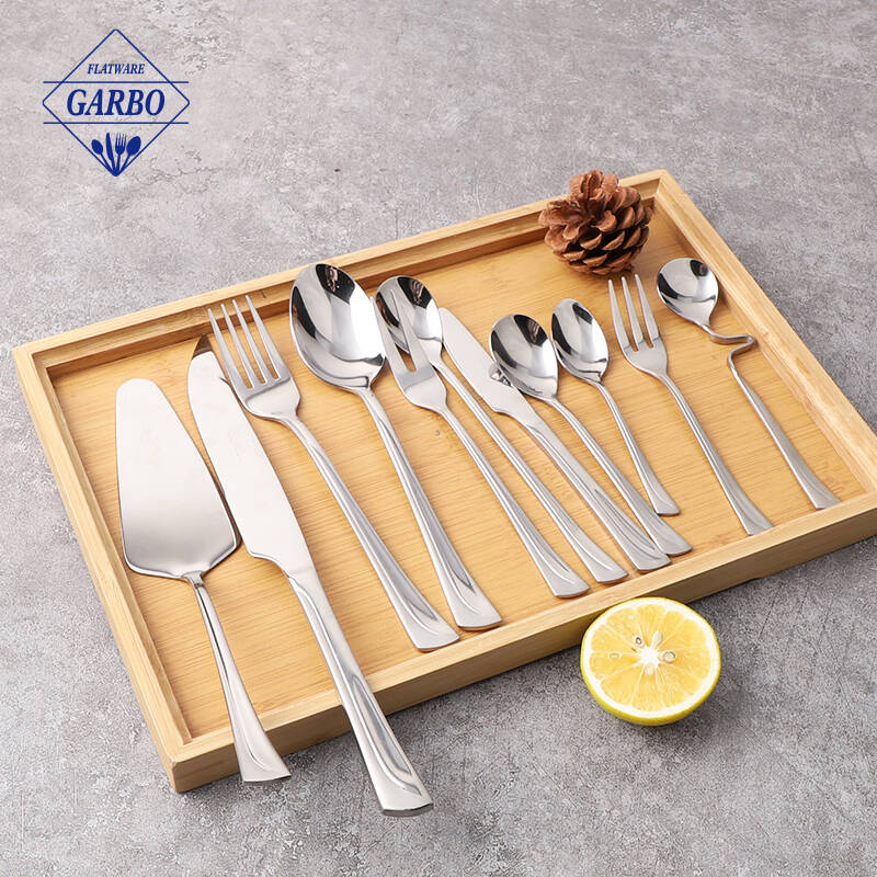 11pieces Kitchen utensil silver stainless steel flatware set 