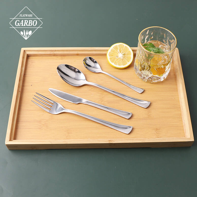 Luxury Hotel Mirror Stainless Steel Flatware  4pcs Sliver Knife Spoon Fork Sets Cutlery Set