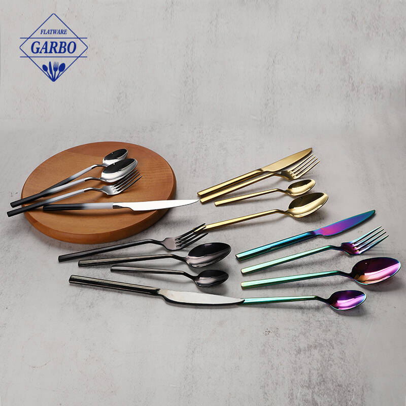 Modern PVD Colorful Mirror Garpu Makan Stainless Steel Dipoles