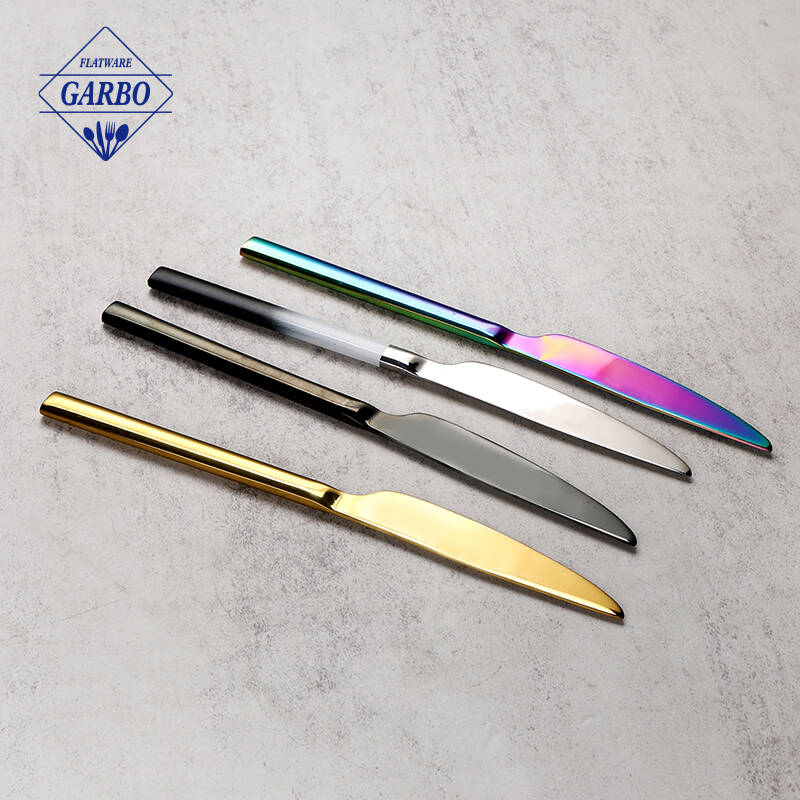 Variou designs color dinner knife flatware for kitchen with high quality