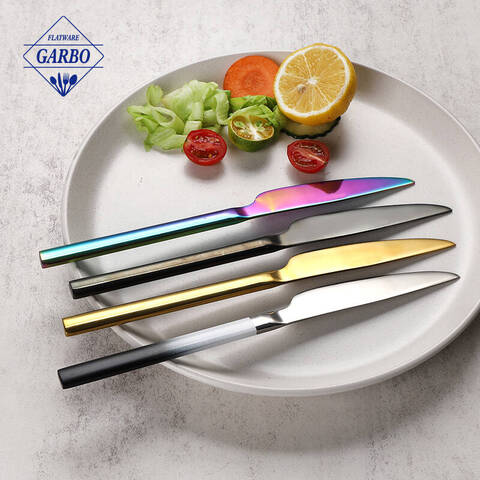 Variou designs color dinner knife flatware for kitchen with high quality