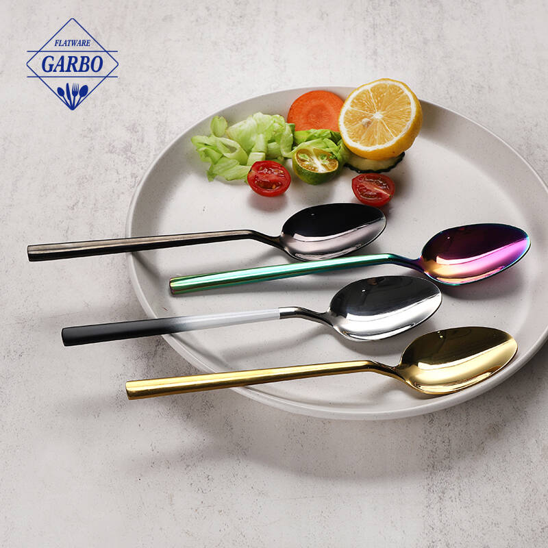 Mirror Polished Classical Minimalist Stainless Steel Dinner Spoon with PVD Colors
