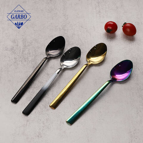 Modern Minimalist Style PVD Colored Mirror Pinakintab na Stainless Steel Dessert Spoon Kutsarita