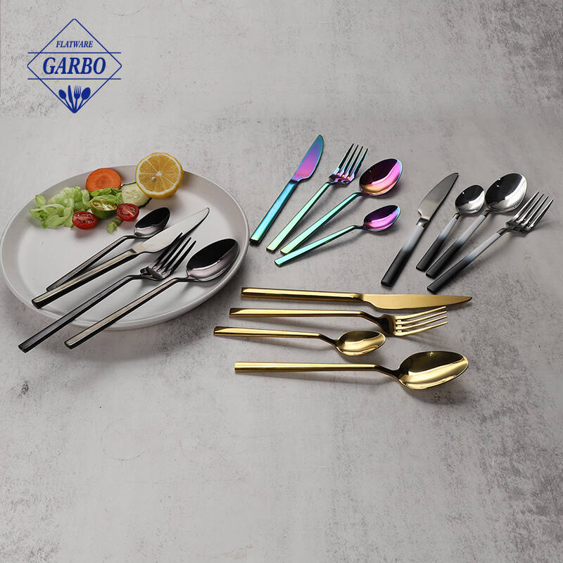 Modern Minimalist Style PVD Colored Mirror Polished Stainless Steel Dessert Spoon Teaspoon