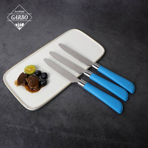 Plastic Handle Mirror Polish Stainless Steel Dinner Knife for Restaurant