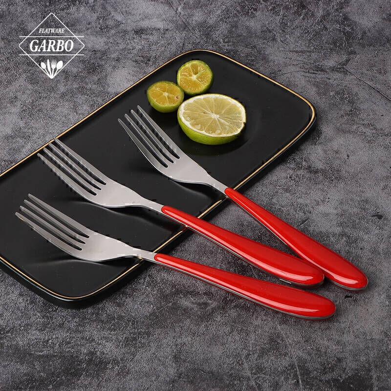 Western flatware set with plastic handle stainless steel steak knife fork spoon for wedding restaurant