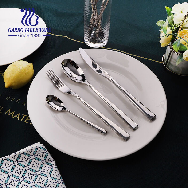 Customized popular sliverware set dinner fork and knife for home 