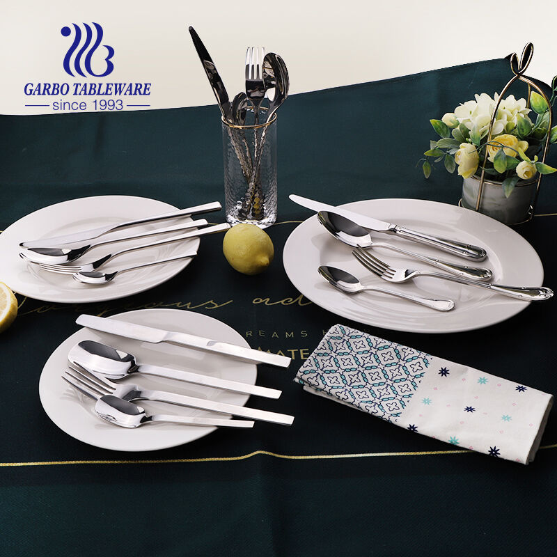 Customized popular sliverware set dinner fork and knife for home 