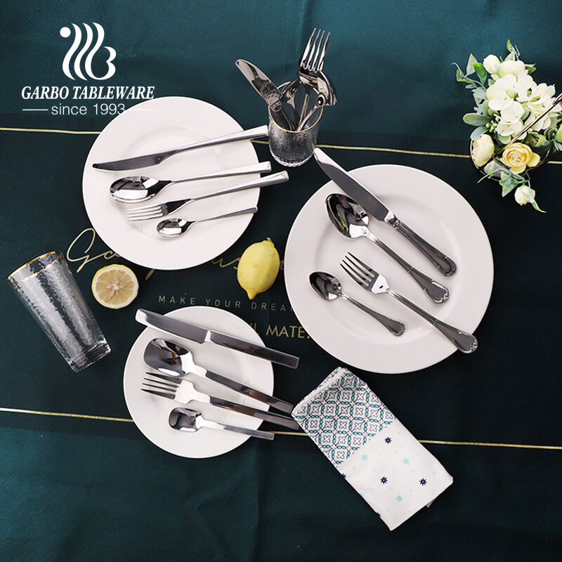 Customized popular sliverware set dinner fork and knife for home 