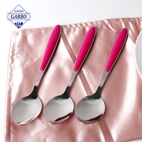 Amazon hot sales plastic handle dinner spoon wholesale kitchenware with cheap price