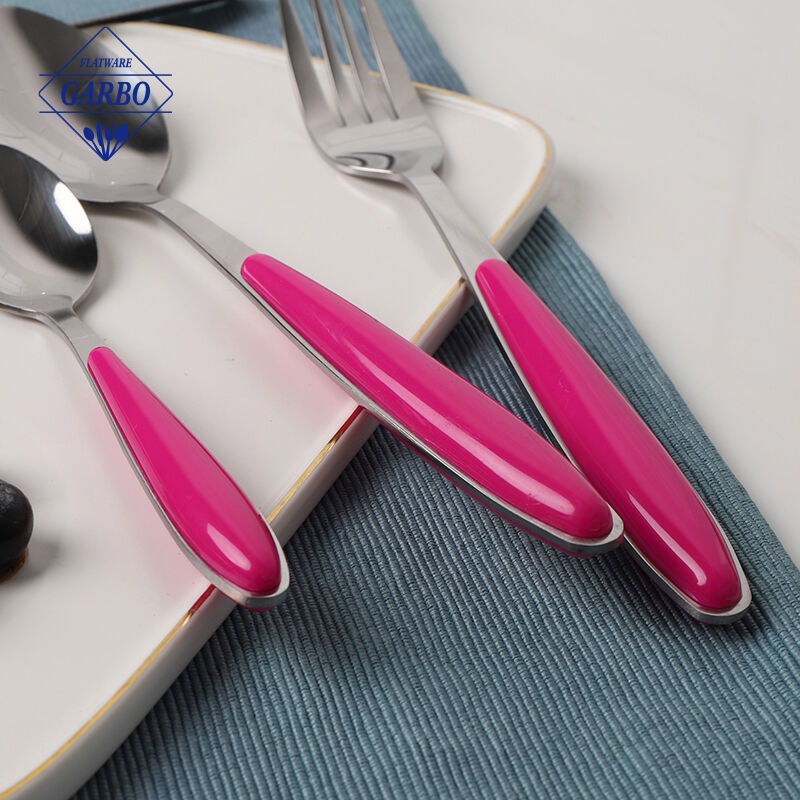 Amazon hot sales plastic handle dinner spoon wholesale kitchenware with cheap price
