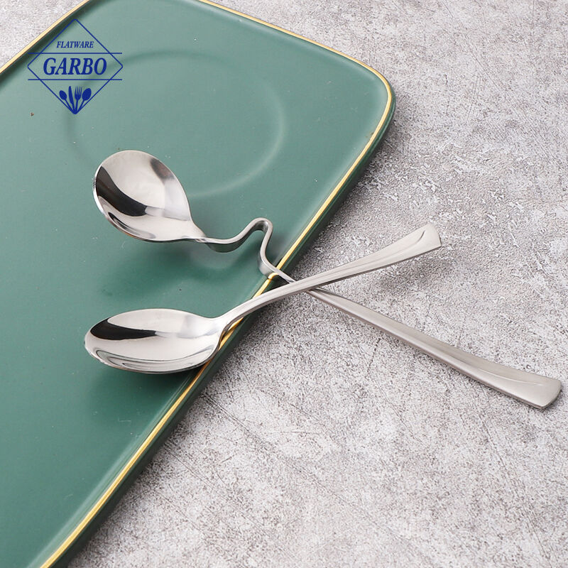 Long Handle Minimalist Mirror Polished Stainless Steel Ice Spoon