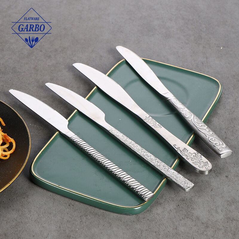 Amazon 410 sliver flatware set hot sale cutlery sets 