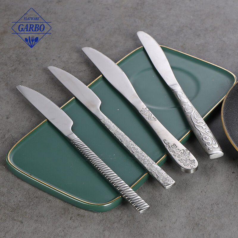 6 قطع من أدوات المائدة الفضية الكلاسيكية الملكية من الفولاذ المقاوم للصدأ