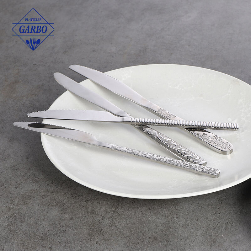 Amazon 410 sliver flatware set hot sale cutlery sets 