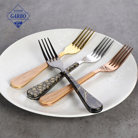 Cutlery wholesaler China factory dinner fork wih plastic handle 