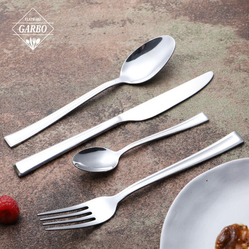 High End Silverware Bulk Flatware Wedding Cutlery Table Dessert Stainless Steel Matte Spoon And Fork Set 