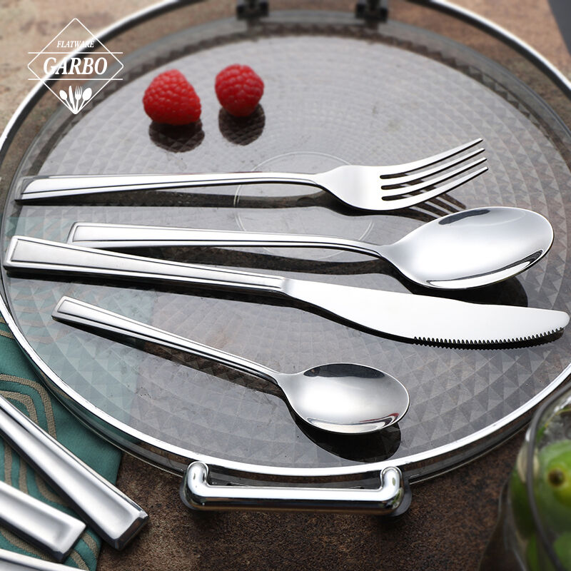 High End Silverware Bulk Flatware Wedding Cutlery Table Dessert Stainless Steel Matte Spoon And Fork Set
