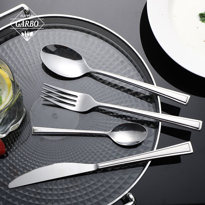 High End Silverware Bulk Flatware Wedding Cutlery Table Dessert Stainless Steel Matte Spoon And Fork Set