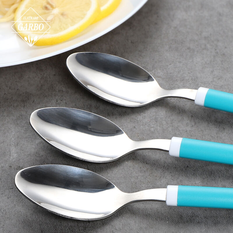 Popular amazon dinner spoon with plastic handle 