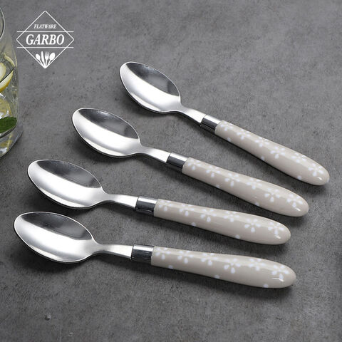 China supply new design dinner spoon with plastic handle 