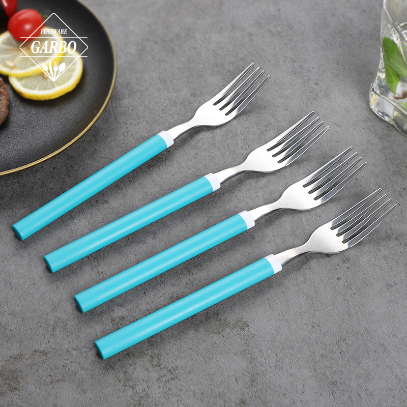 Dinner Fork with Blue Handle for Wholesale