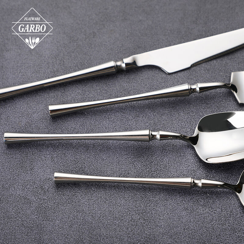 Geometric Handle Mirror Polished Stainless Steel Spoon Set