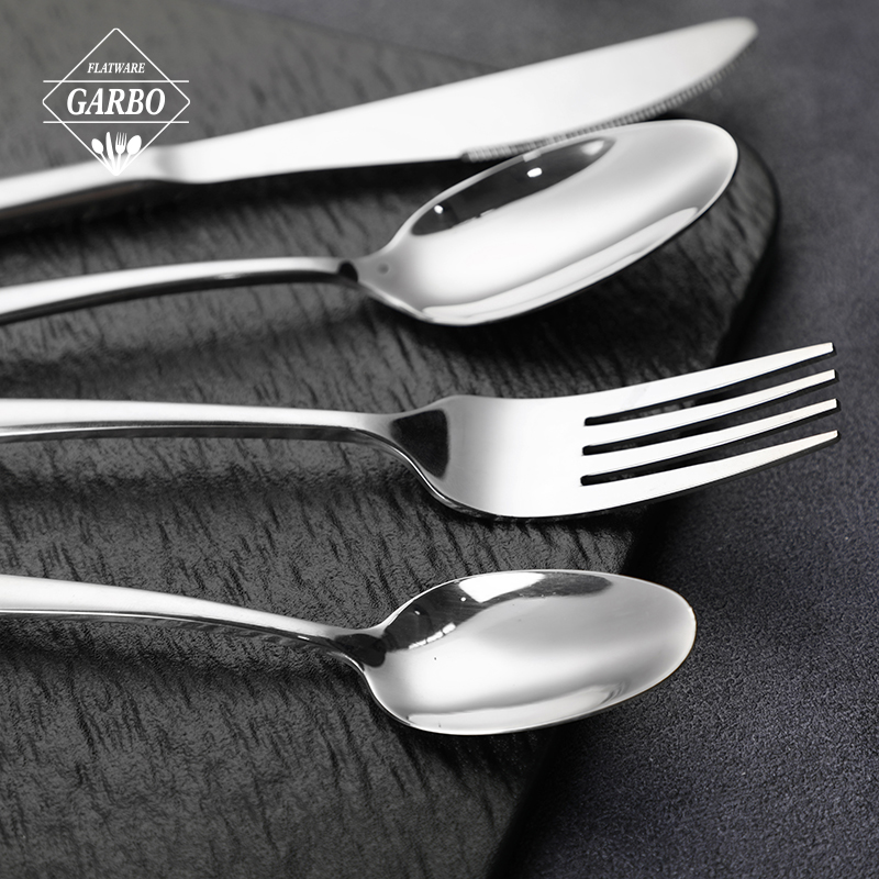 Simple Design Silvery Stainless Steel Cutlery Flatware Set