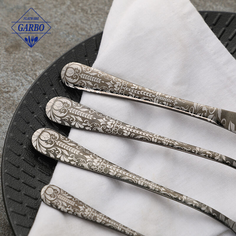 Factory Wholesale Retro Laser Design Stainless Steel Fork