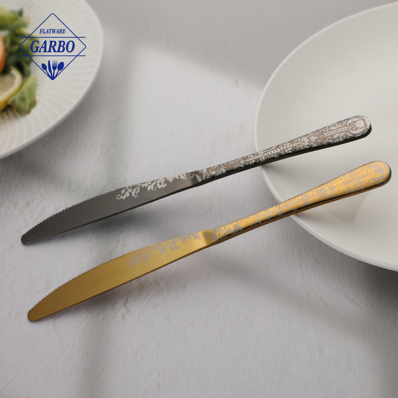 High quality stainless steel dinner knife with PVD color