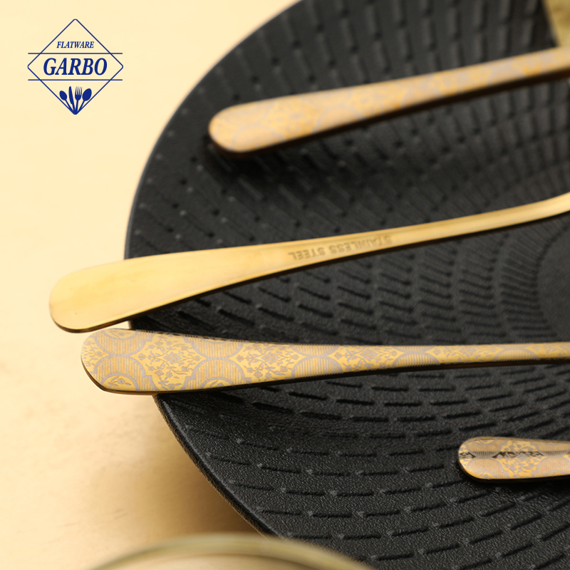 Exquisite High Quality Colorful Laser-engraving Dinner Fork Wholesale Flatware Supply