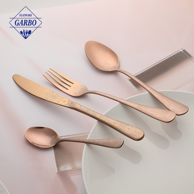 Factory direct PVD color Classic Model SS Dinner Cutlery Set 24PCS wholesale manufacturing companies in America