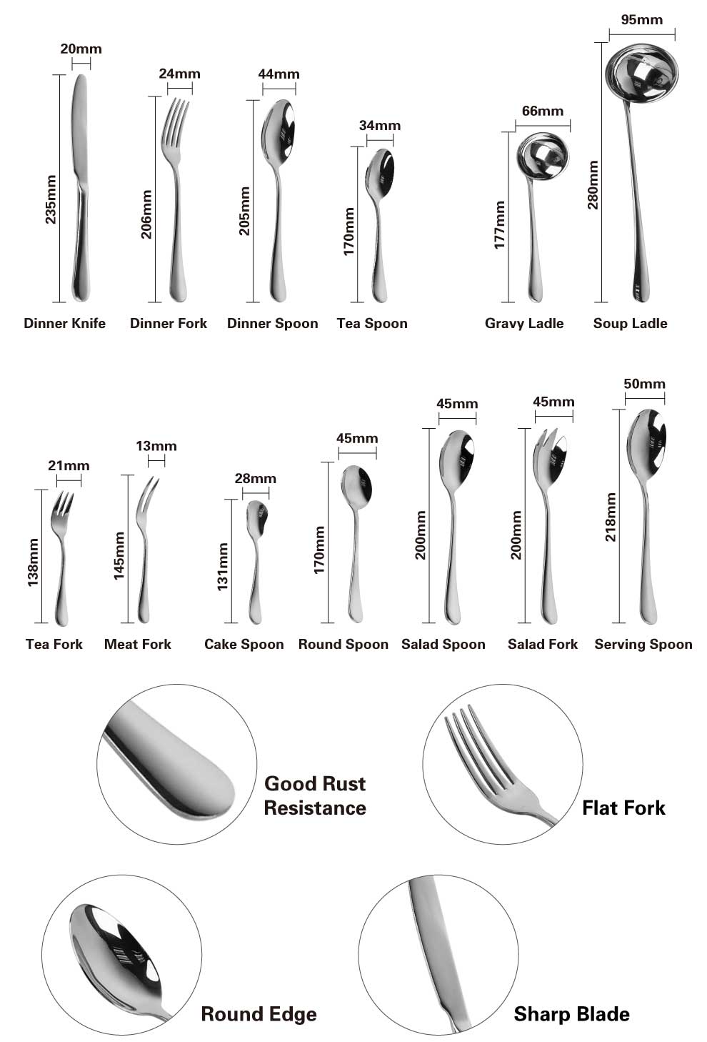 Pagsubok sa Silver Flatware Set 04