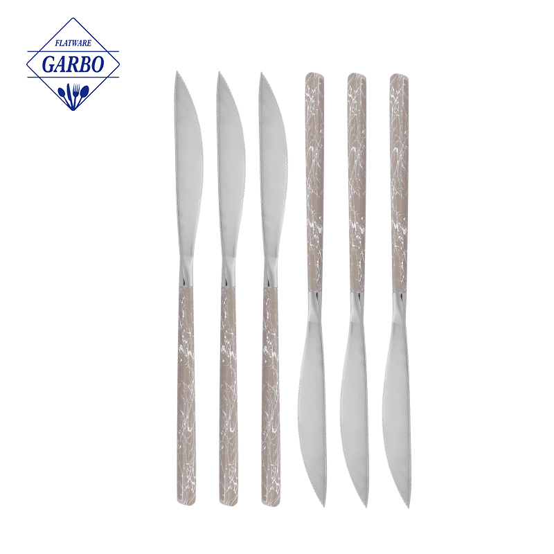 Comfortable to Hold China Factory Wholesale Sturdy Shape Marble Handle Knife