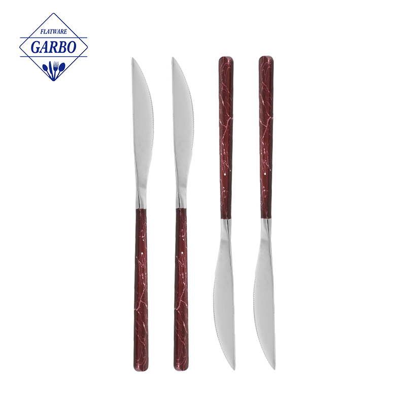 На складе Garbo доступен столовый нож из нержавеющей стали для ежедневного использования с мраморной ручкой