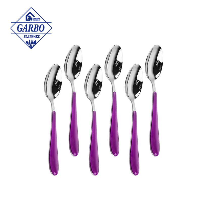 Best selling 410 color handle Stainless steel spoon