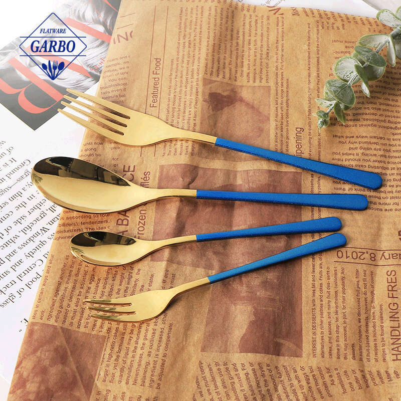 Titanium Gold Flatware 410Set Stainless Steel Business Style Tableware