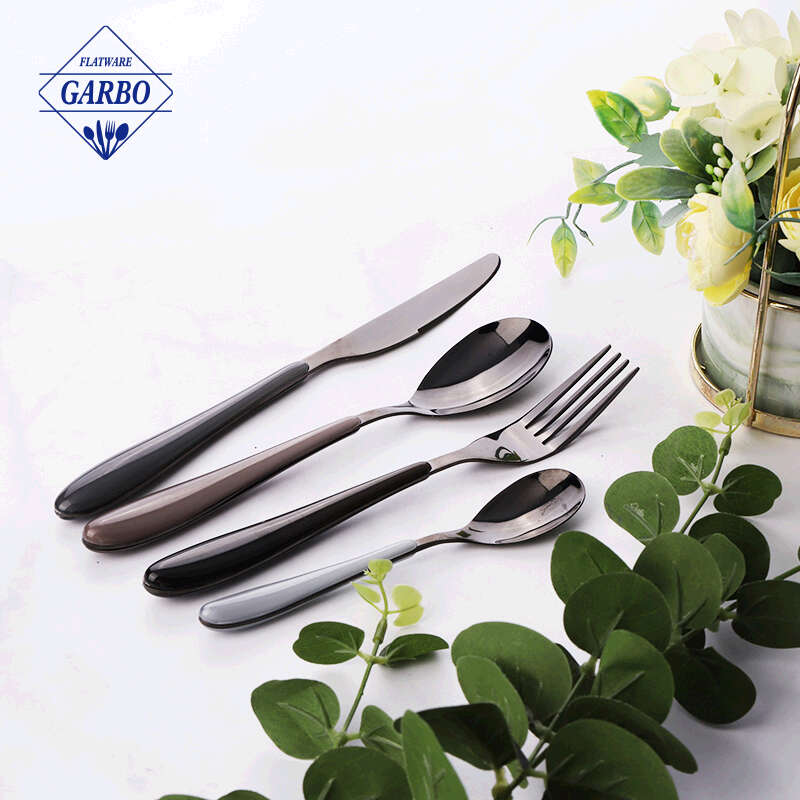 Simple Design 16pcs Electroplating Flatware Wholesale Cutlery Set for Home