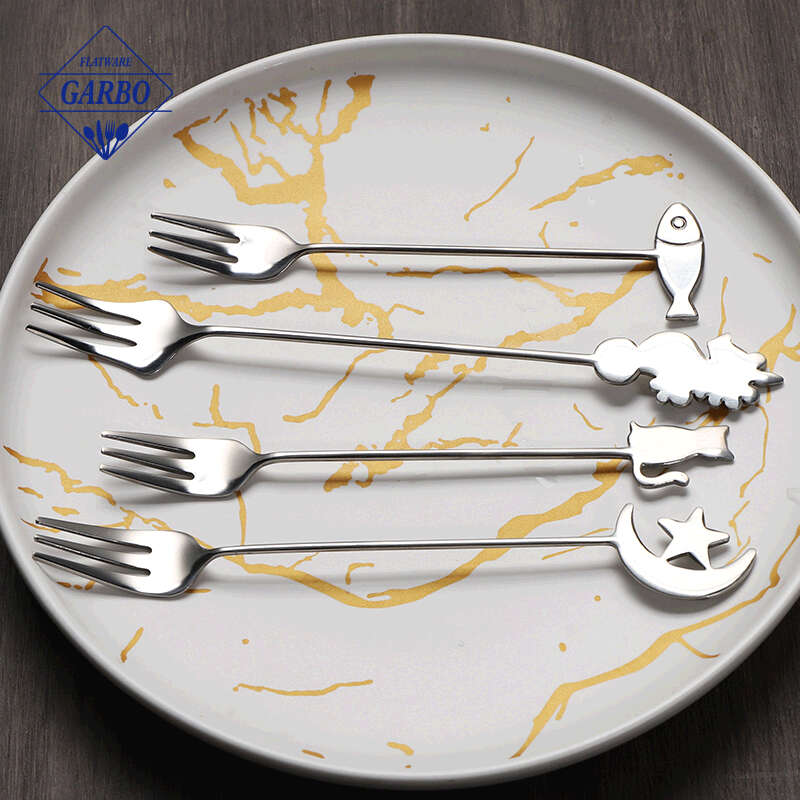 high quality stainless steel dessert fork with design handle