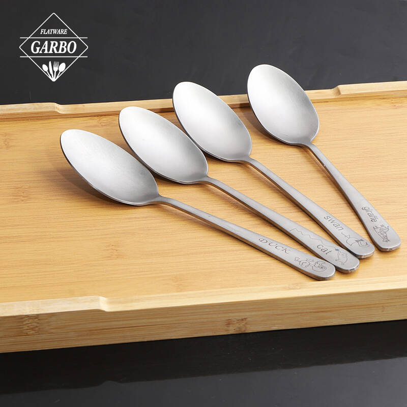 cute pattern design handle stainless steel diner spoon