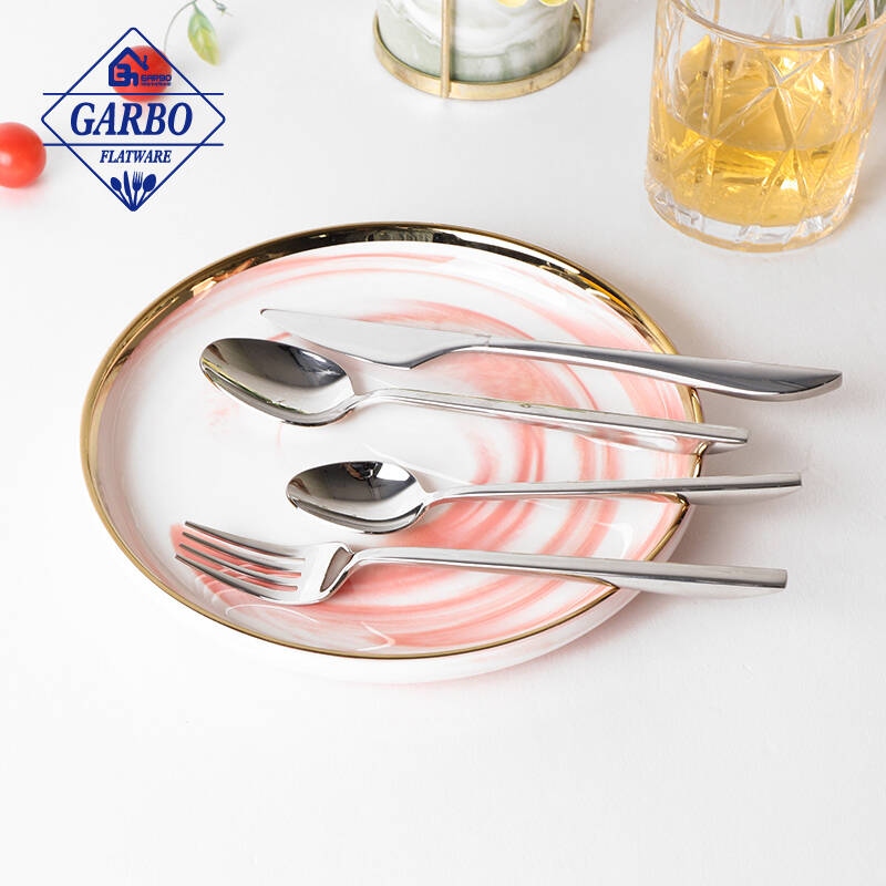 Premium silverware metal high quality 420/304 stainless steel mirror polish clear flatware set