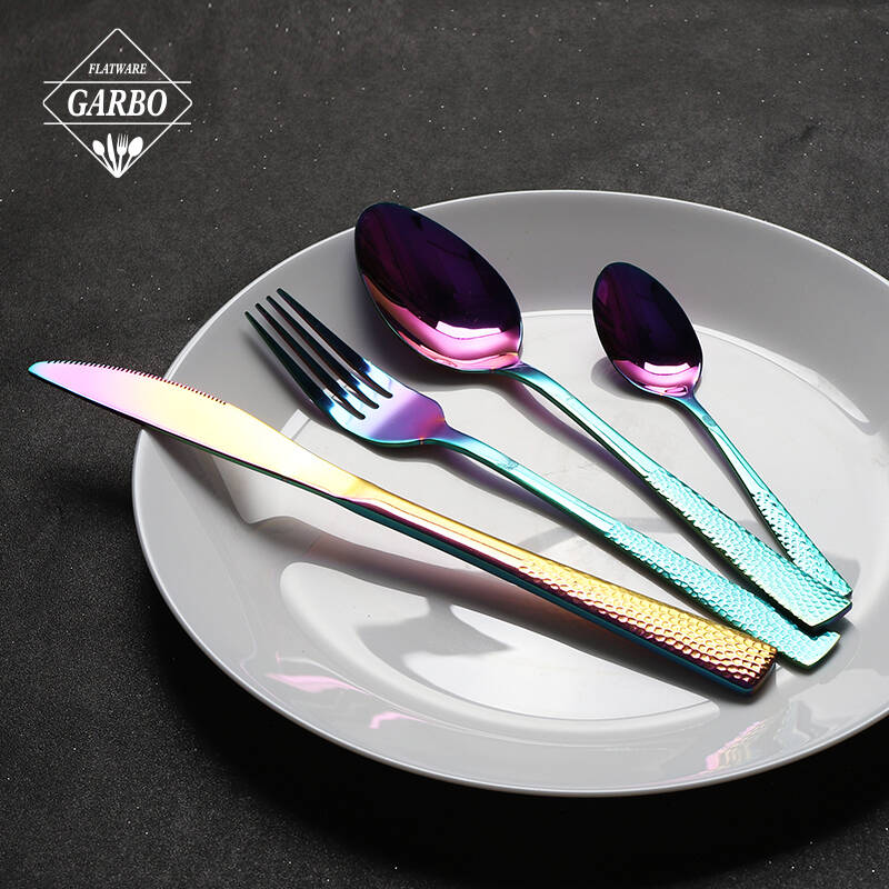 Ensemble de couverts de vaisselle en acier inoxydable Vintage de luxe couteau fourchette cuillère couverts personnalisés