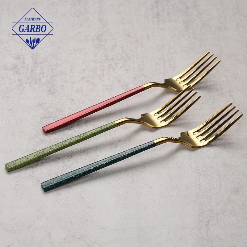 colored dinner fork with beauty ddesigns handle for home